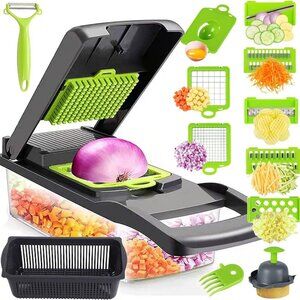 Vegetable Chopper, Pro Onion Choppers, Multifunctional 16 in 1‎ Food Slic…
